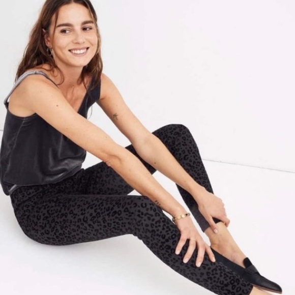 Madewell Denim - NWT Madewell mid rise skinny flocked animal print 26
